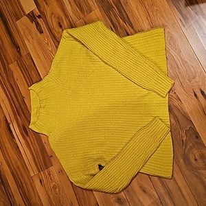 Anthropologie, yellow, mock neck, wide body sweater, medium yellow color, small